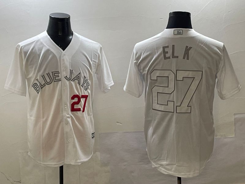 Men Toronto Blue Jays #27 El K White Game 2025 Nike MLB Jersey style 5